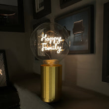 Lade das Bild in den Galerie-Viewer, portable Tischleuchte mit LED Schrift - Akkuversion