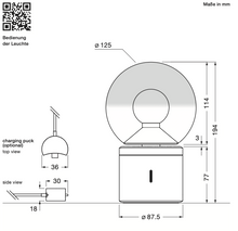 Lade das Bild in den Galerie-Viewer, Luna pura Akkuleuchte occhio