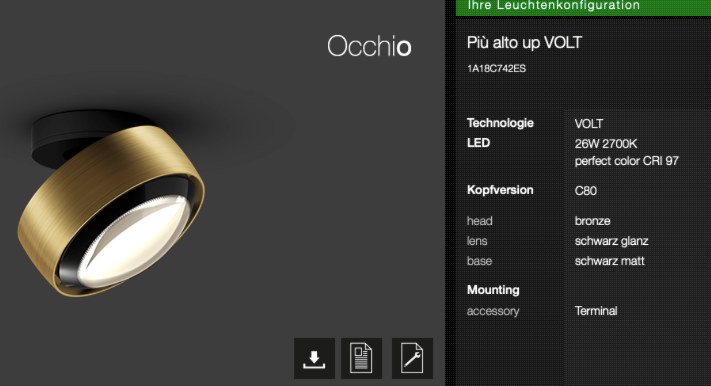 Occhio Deckenleuchte Piu Alto Volt- Sonderpreis