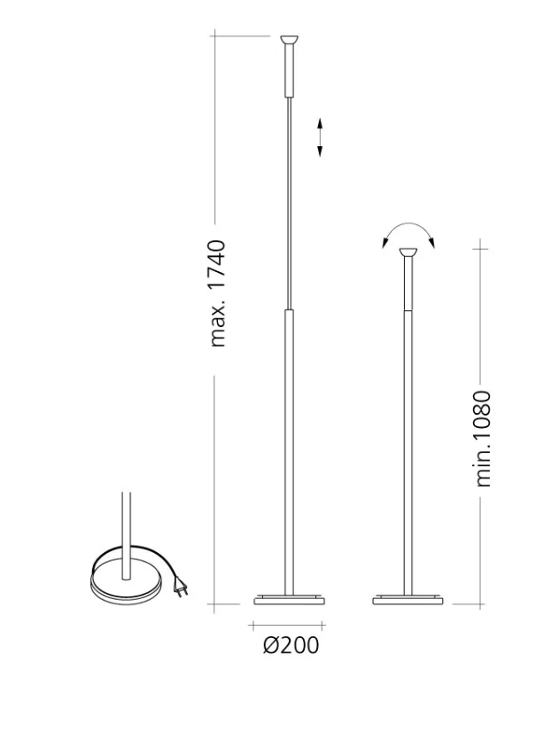 Topoled Stehleuchte/ Leseleuchte Baltensweiler LED