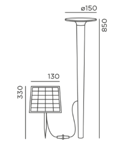 LIX Gartenleuchte mit Solarpanel von IP44